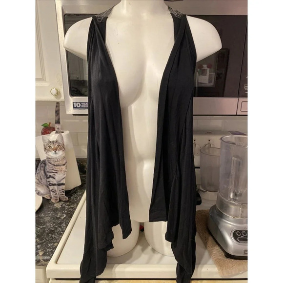 f B'LEEV dressy sleeveless open cardigan M - Picture 1 of 3